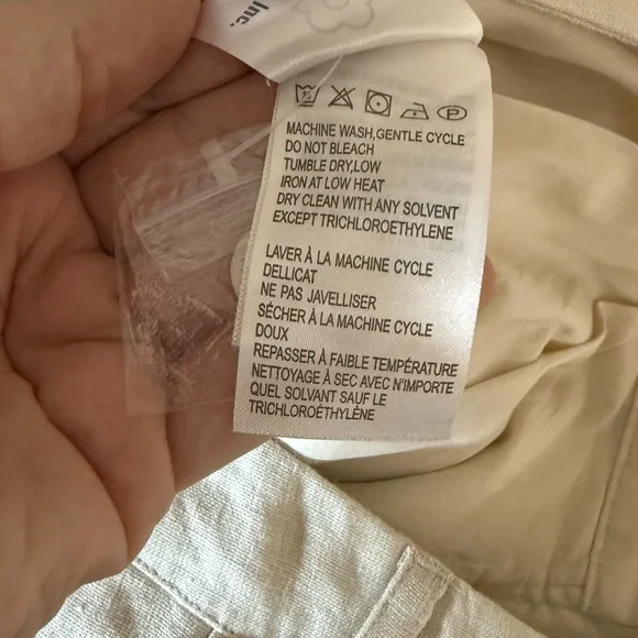 Anthropologie x Farm Rio Tan Linen Wide Leg Pants Medium - Picture 11 of 13